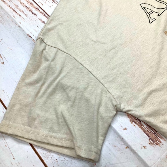 Shein Graphic Short Sleeve Shirt Cream Angel Sz Large - Picture 6 of 15